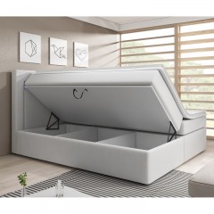 Pat Box Spring New Jersey cu spațiu de depozitare și iluminare LED 140 x 200 cm | alb č.2