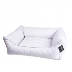 Culcuș de lux pentru câine Lex & Max Eco piele 120 x 85 cm | alb č.1