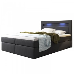 Pat Box Spring Memphis cu spațiu de depozitare și iluminare LED 140 x 200 cm | gri închis č.3