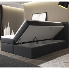 Pat Box Spring Memphis cu spațiu de depozitare și iluminare LED 140 x 200 cm | gri închis č.2