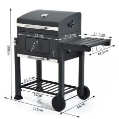 Grătar BBQ multifuncțional pentru grădină din oțel inoxidabil |115 x 56 x 108 cm č.3