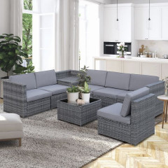 Set spațios mobilier de grădină de lux, din poliratan, Bella | gri č.3