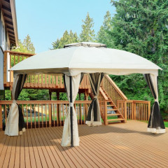 Pavilion de lux pentru grădină, cu plasă anti-insecte 3 x 3,65 m | crem č.2