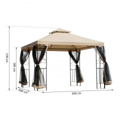 Pavilion de grădină 3x3 m | bej č.3