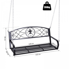 Bancă metalică ,suspendată, pentru grădină | negru č.3