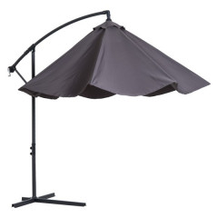 Umbrelă de grădină cu picior lateral și manivelă Ø 300 cm | gri č.3