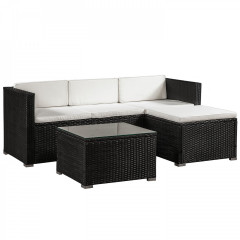 Set mobilier de grădină,  Punta Cana | negru-crem č.2