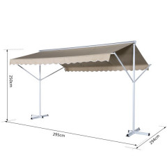 Marchiză cu brațele rabatabile - 2,95 x 2,94 x 2,5 m | bej č.2