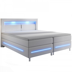 Pat Box Spring Norfolk cu iluminare LED 140 x 200 cm | alb č.2