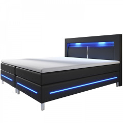 Pat Box Spring Norfolk cu iluminare LED 140 x 200 cm | negru č.2