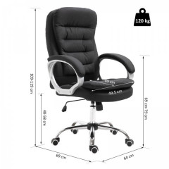 Scaun ergonomic tapițat | negru č.2