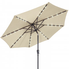 Umbrelă de grădină cu iluminare LED Ø 270 cm | crem č.3