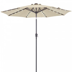 Umbrelă de grădină cu iluminare LED Ø 270 cm | crem č.2