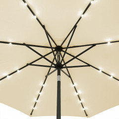 Umbrelă de grădină cu iluminare LED  Ø 300 cm | crem č.3