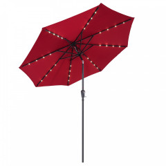 Umbrelă de grădină cu iluminare LED  Ø 300 cm | roșu č.3