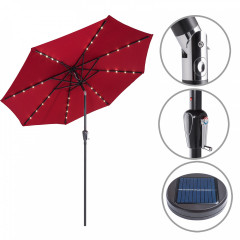 Umbrelă de grădină cu iluminare LED  Ø 300 cm | roșu č.1