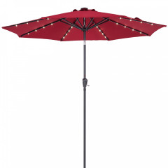 Umbrelă de grădină cu iluminare LED  Ø 300 cm | roșu č.2