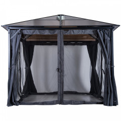 Pavilion de lux cu acoperiș solid 300 x 300 x 265 cm | gri închis č.2