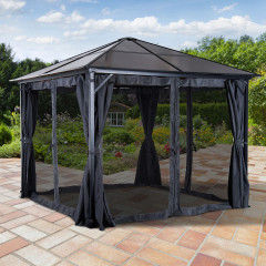 Pavilion de lux cu acoperiș solid 300 x 300 x 265 cm | gri închis č.1