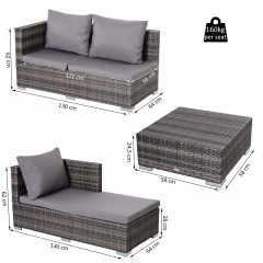 Set mobilier de grădină Pierot | gri-maro č.3