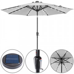 Umbrelă de grădină cu iluminare LED  Ø 270 cm | gri deschis č.1