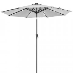 Umbrelă de grădină cu iluminare LED  Ø 270 cm | gri deschis č.2