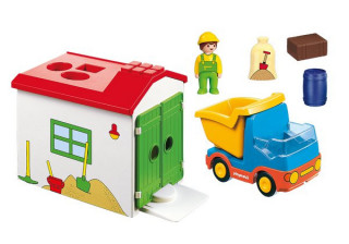 Playmobil 1.2.3 70184 Basculantă cu garaj č.2