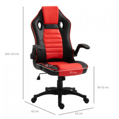 Scaun gaming Vinsetto | negru-roșu č.3