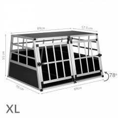 Cușcă de transport din aluminiu pentru câini XL | 89 x 70 x 51cm č.2