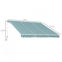 Marchiză retractabilă 3,5 x 2,5 m | verde č.2