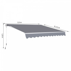 Marchiză retractabilă 3,5 x 2,5 m | gri č.3