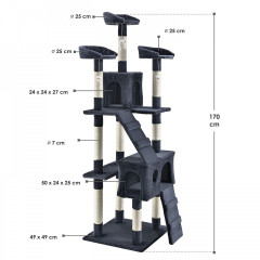 Ansamblu de joaca pentru pisici 170x62x75 cm | gri închis č.2