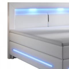 Pat Box Spring Norfolk cu iluminare LED 140 x 200 cm | alb č.3