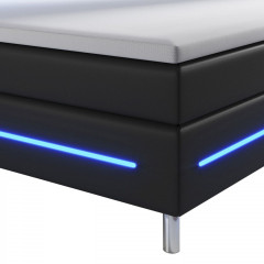 Pat Box Spring Norfolk cu iluminare LED 140 x 200 cm | negru č.3