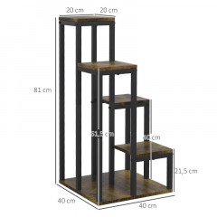 Suport rustic pentru plante cu patru niveluri | 40cm x 40cm x 81cm č.2