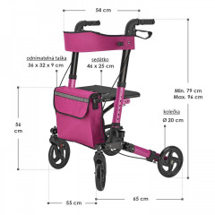 Rollator moc ortopedic cu patru roți pentru vârstnici č.2