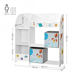 Organizator cu cutii de depozitare | 93 x 30 x 100 cm č.3