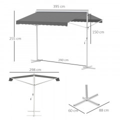 Marchiza/copertina retractabila 4x3m | gri č.3