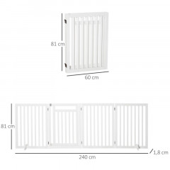 Grilaj reglabil pentru protectie copii 240 x 1,8 x 81 cm | alb č.3