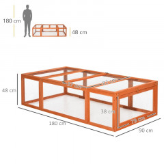 Tarc din lemn pentru iepuri, cobai si alte rozatoare |180 x 90 x 48 cm č.2