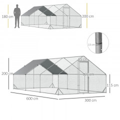 Cotet de pasari cu acoperis XXL | 3 x 6 x 2 m č.3