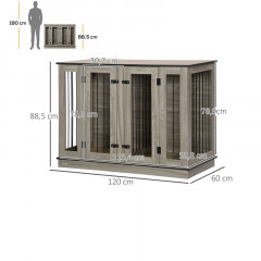 Cusca din lemn pentru caine | maro + negru č.2