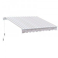 Marchiza/copertina retractabila manuala cu brat articulat 3 x 2,5 m | bej + alb č.2