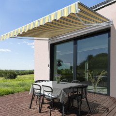 Marchiza/copertina retractabila manuala cu brat articulat 3,5 x 2,5 m | galben č.2