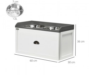 Set boluri inox cu spatiu depozitare 60 x 30 x 36 cm | alb č.2