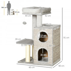 Ansamblu de joaca pentru pisici 60 x 40 x 91 cm | gri č.2