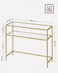 Masa consola 100 x 35 x 80 cm | auriu č.3