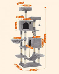Ansamblu de joaca pentru pisici 55 x 45 x 168 cm | gri č.2