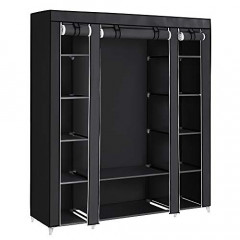 Dulap organizator din material textil 150 x 45 x 175 cm | negru č.2