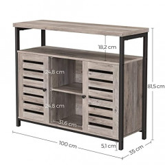 Comoda rustica 100 x 35 x 80 cm | gri-negru č.3